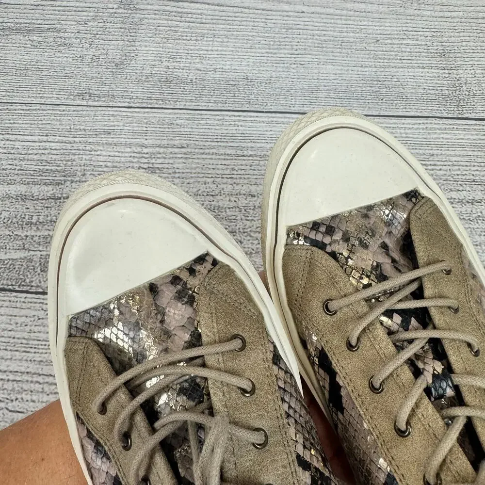Yellowbox Women's Vada Taupe Gray Snake Printed Sneakers Size 11